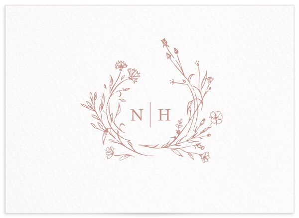Illustrated Floral Wedding Response Cards back in Rose Pink