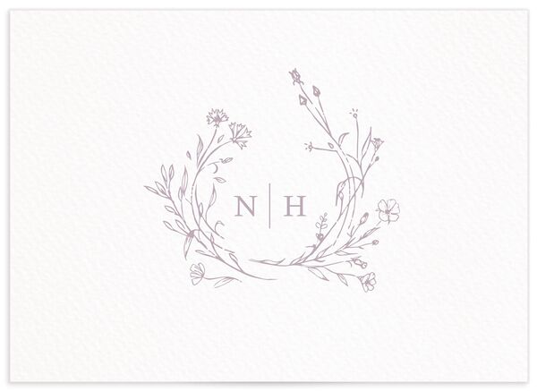 Illustrated Floral Wedding Response Cards back in Jewel Purple