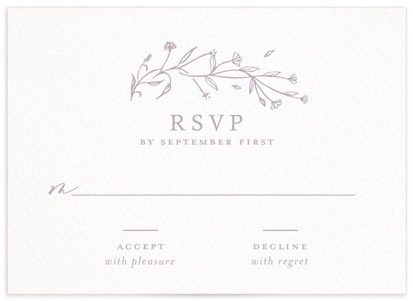 Illustrated Floral Wedding Response Cards front in Jewel Purple