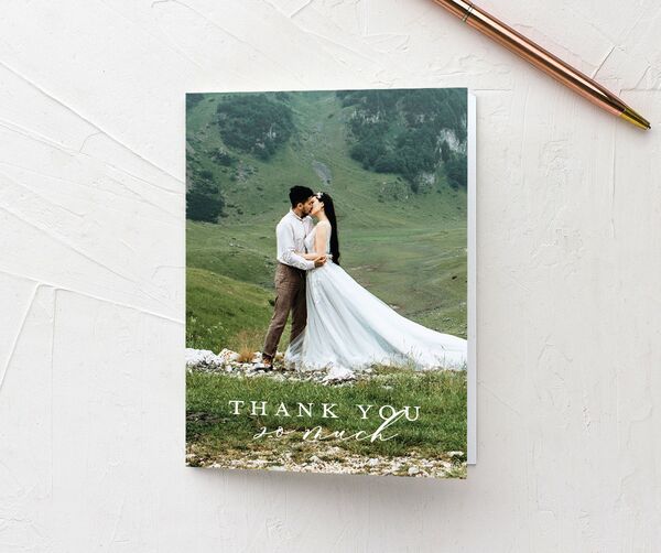 Illustrated Floral Thank You Cards front in Walnut