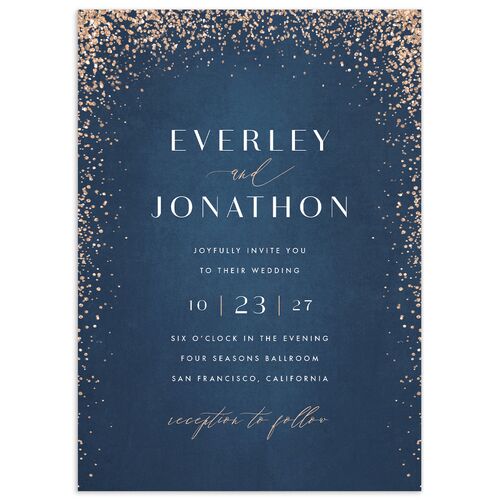 Sparkling Romance Wedding Invitations - Moody Blue