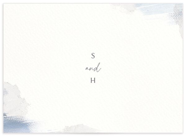 Painted Brushstroke Wedding Response Cards back in French Blue