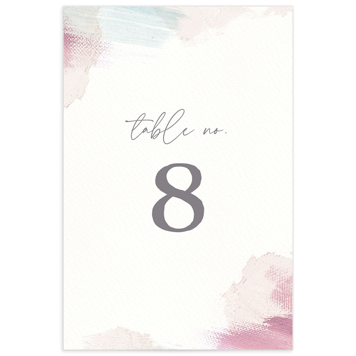 Painted Brushstroke Table Numbers front in Pink