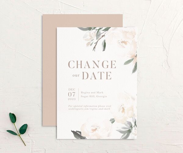 Floral Elegance Change the Date Cards front-and-back in Jewel Green