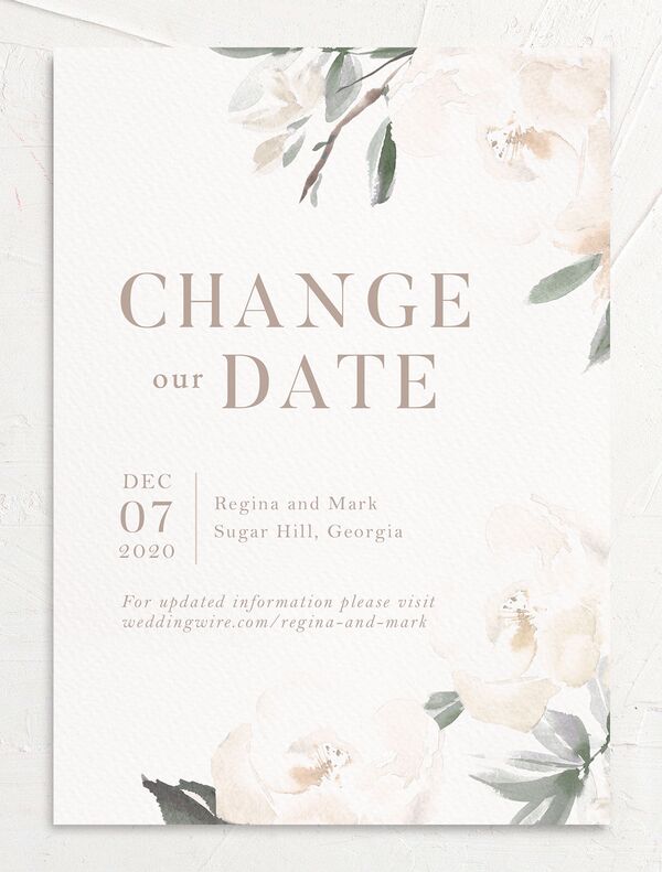Floral Elegance Change the Date Cards front in Jewel Green