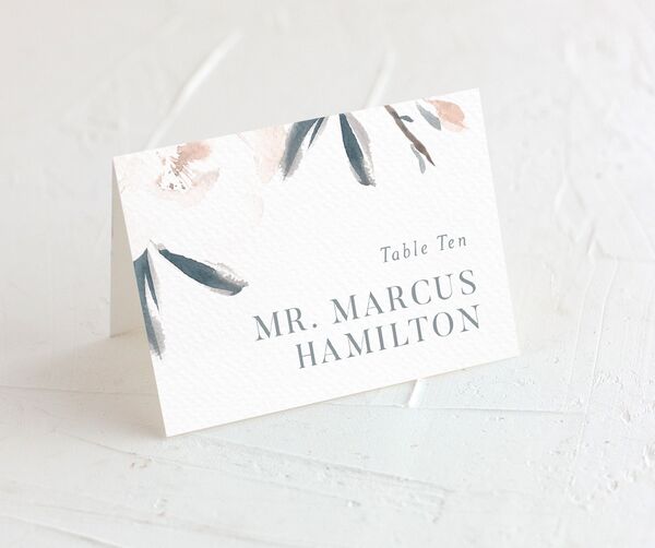 Floral Elegance Place Cards front in French Blue