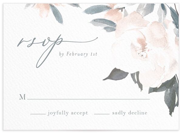 Floral Elegance Response Cards front in French Blue