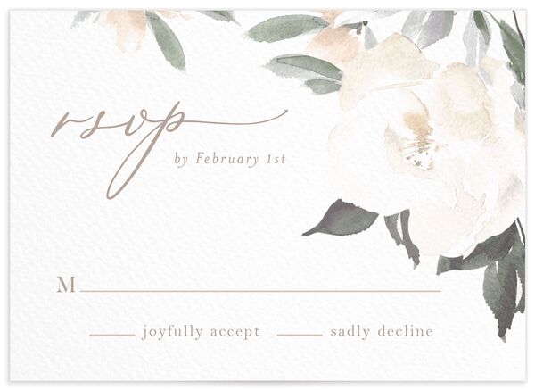 Floral Elegance Response Cards front in Jewel Green