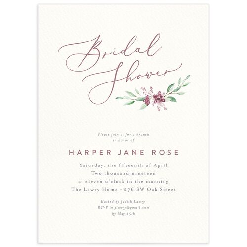 Rustic Emblem Bridal Shower Invitations - Rose Pink