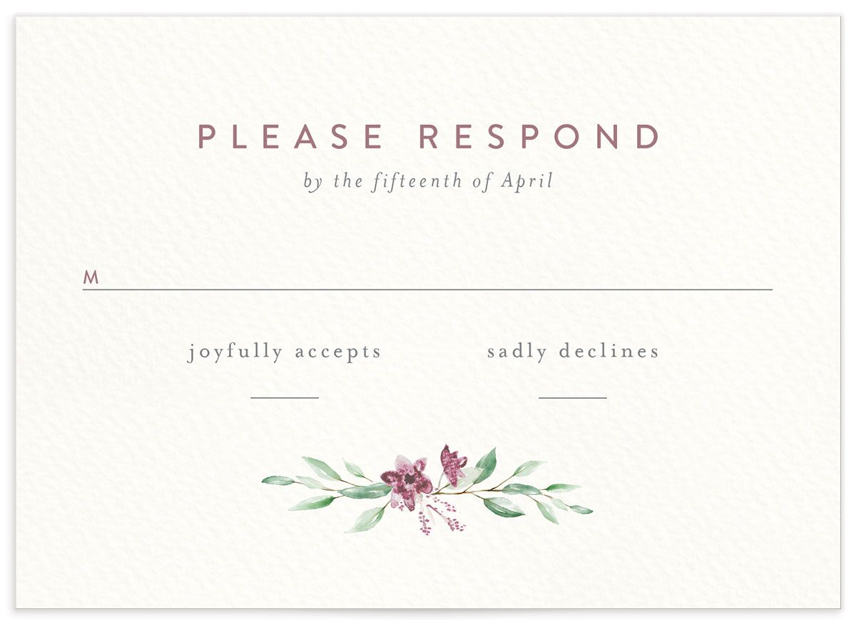 Rustic Emblem Wedding Response Cards front in Rose Pink