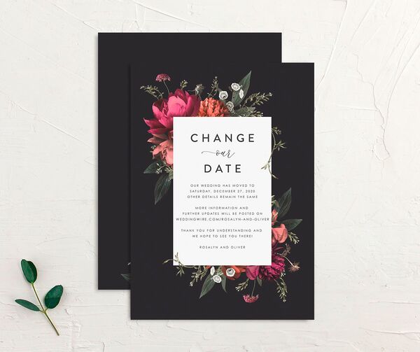 Classic Garden Change the Date Cards front-and-back in Midnight