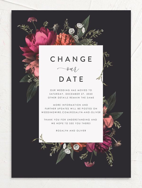 Classic Garden Change the Date Cards front in Midnight
