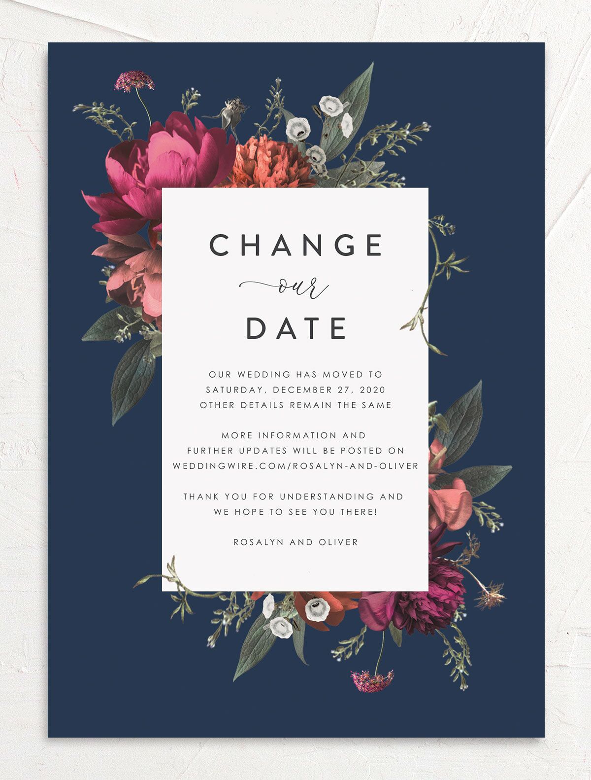 Classic Garden Change the Date Cards front in French Blue