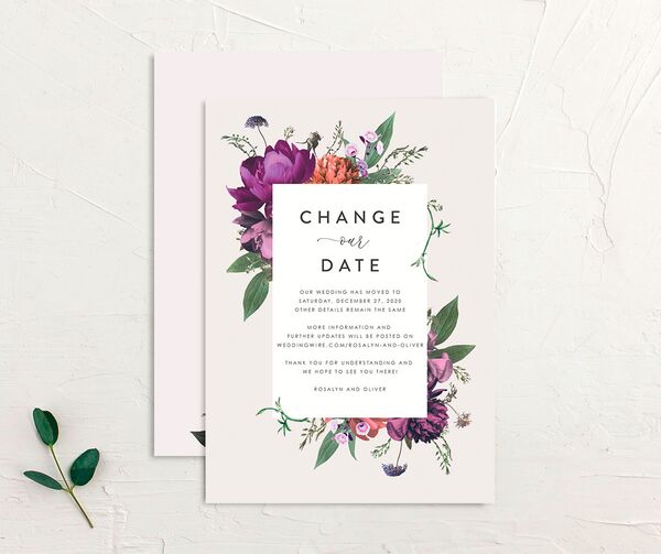 Classic Garden Change the Date Cards front-and-back in Jewel Purple