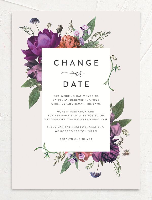 Classic Garden Change the Date Cards front in Jewel Purple