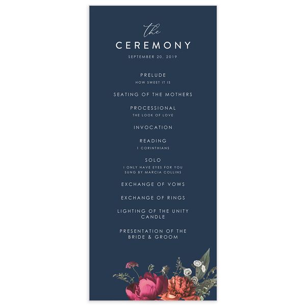 Classic Garden Wedding Programs front in French Blue