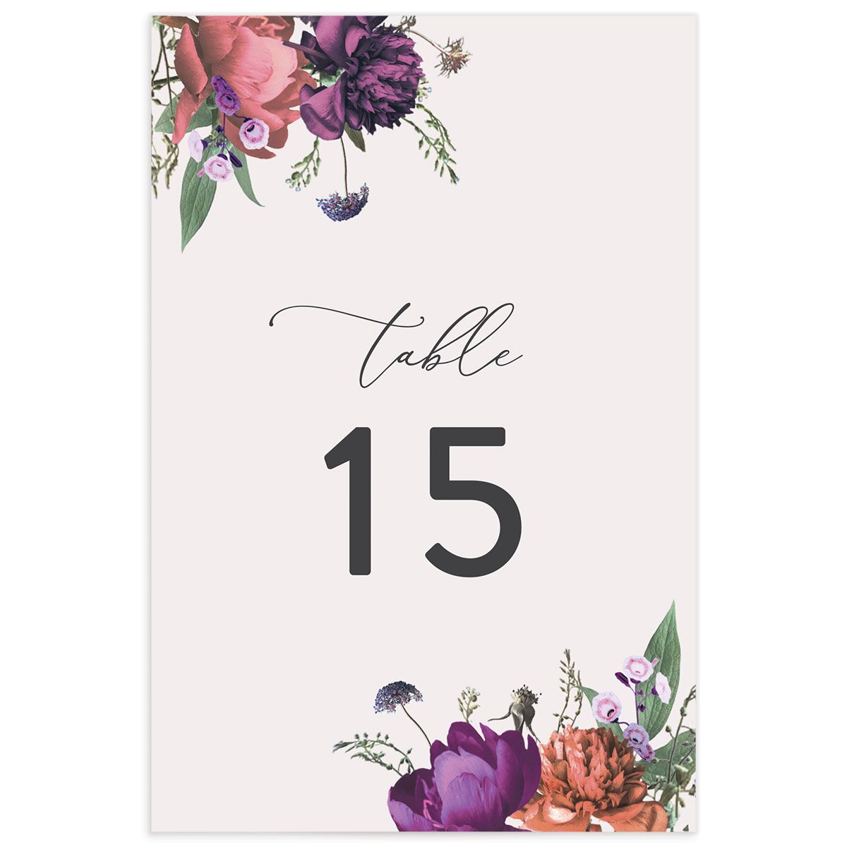 Classic Garden Table Numbers front in Purple