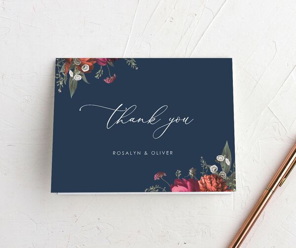 Classic Garden Thank You Cards front in French Blue