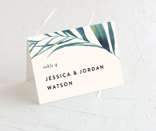 Lush Verdure Place Cards front in Champagne