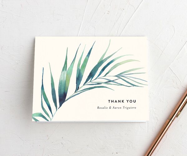 Lush Verdure Thank You Cards front in Champagne