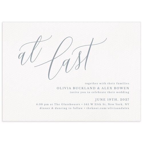 At Last Wedding Invitations - Dusty Blue