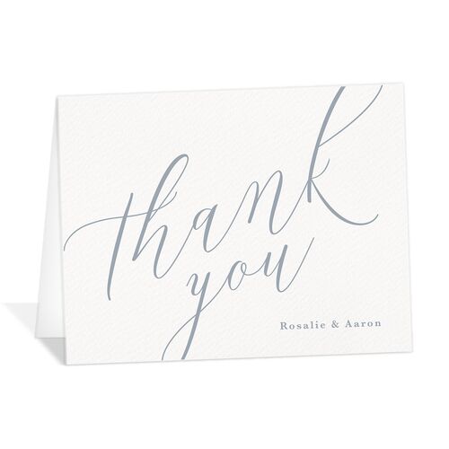Minimalist Script Thank You Cards - French Blue