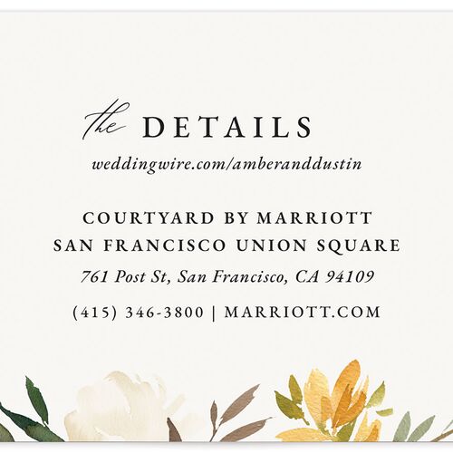 Watercolor Petals Wedding Enclosure Cards