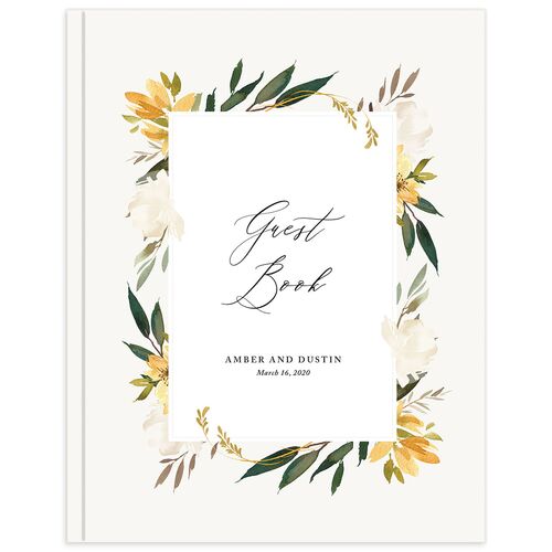 Watercolor Petals Wedding Guest Book