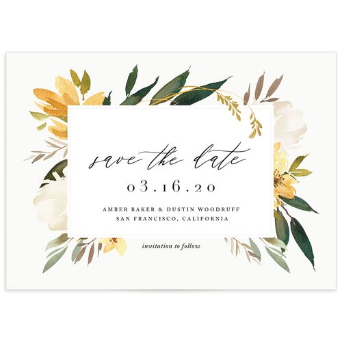 Watercolor Petals Save the Date Cards