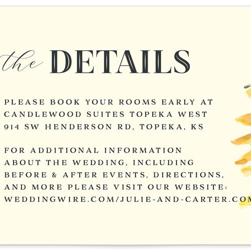 Rustic Floral Wedding Enclosure Cards