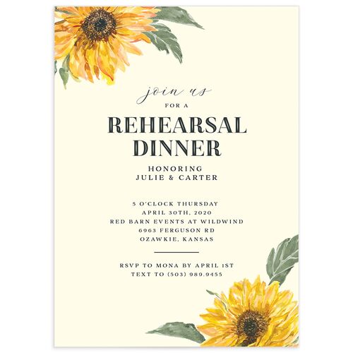 Rustic Floral Rehearsal Dinner Invitations