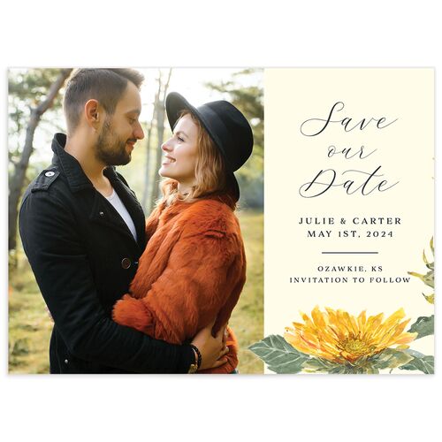 Rustic Floral Save the Date Cards