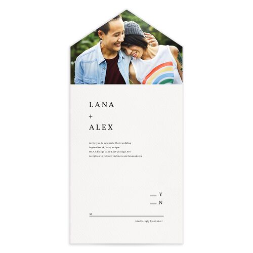 Natural Palette All-in-One Wedding Invitations - Pure White