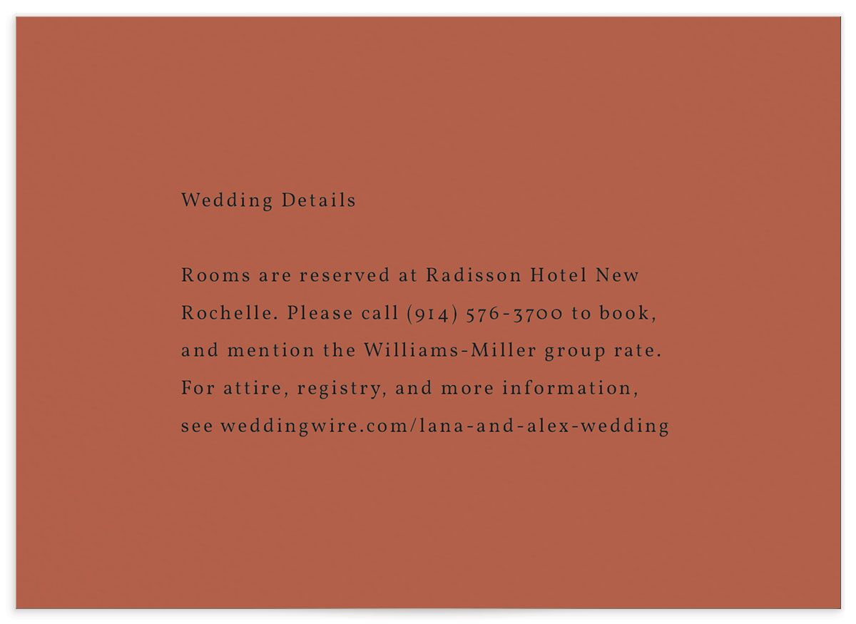 Modern Chic Wedding Enclosure Cards front in Rose Pink