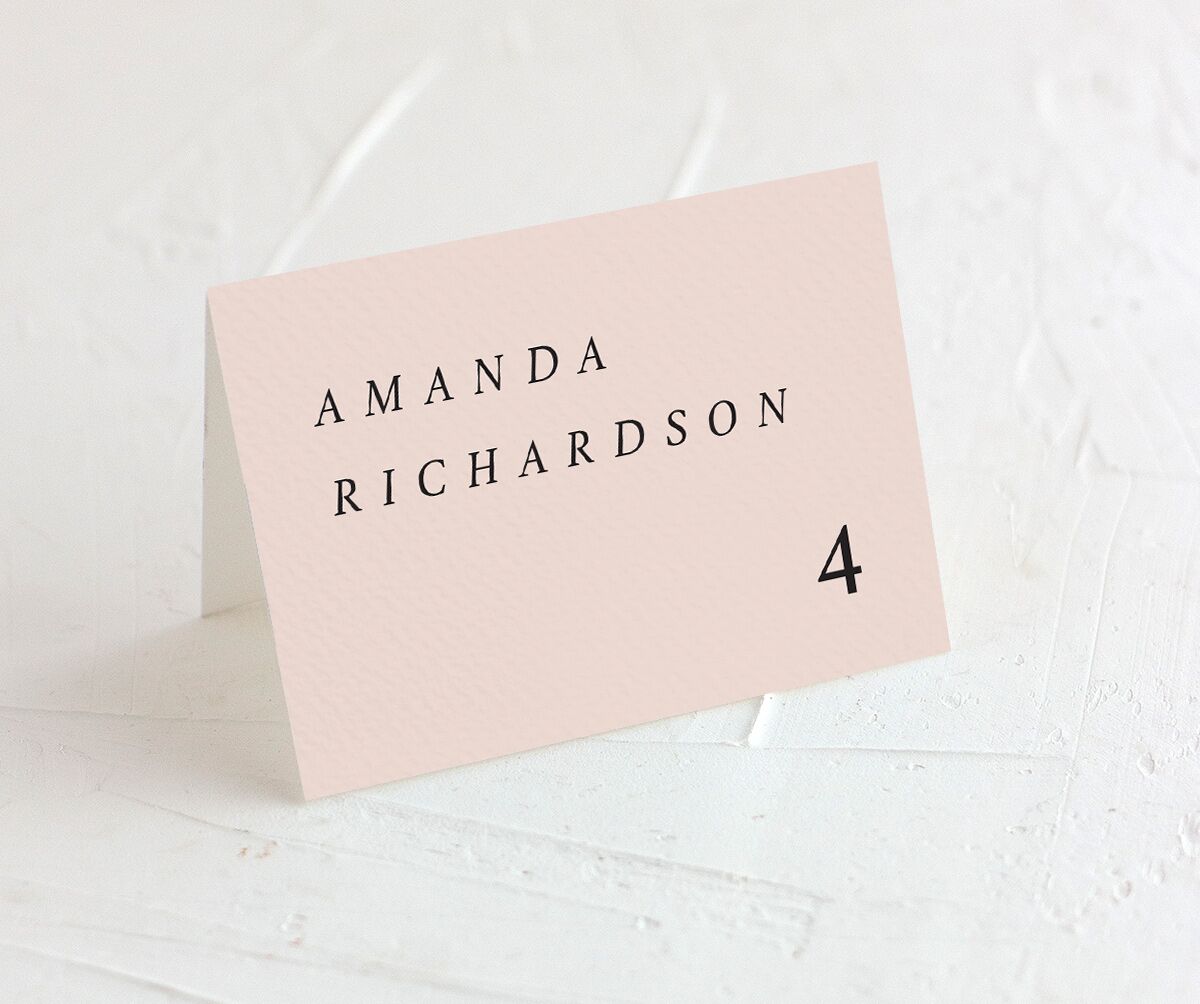 Modern Chic Place Cards front in Rose Pink