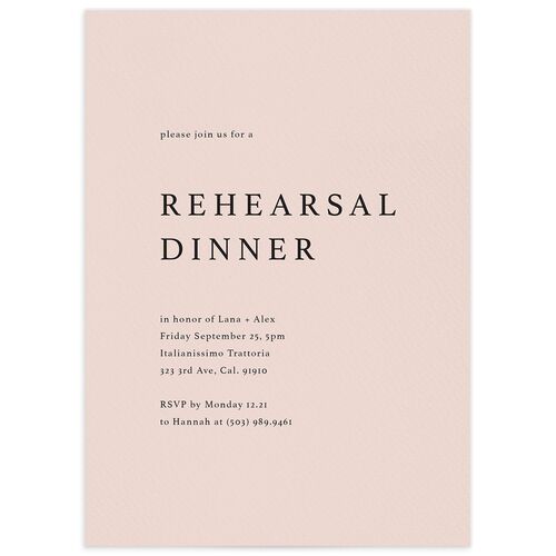 Modern Chic Rehearsal Dinner Invitations - Rose Pink