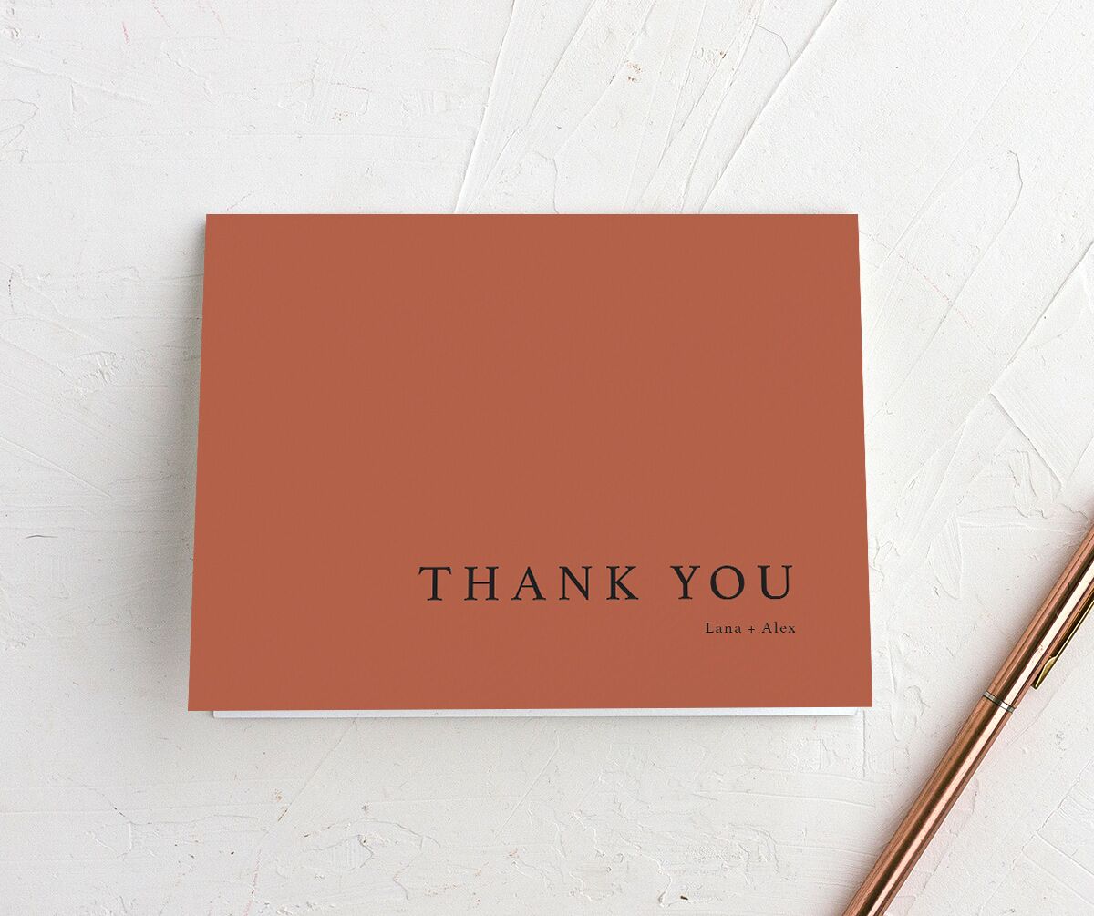 Modern Chic Thank You Cards front in Rose Pink
