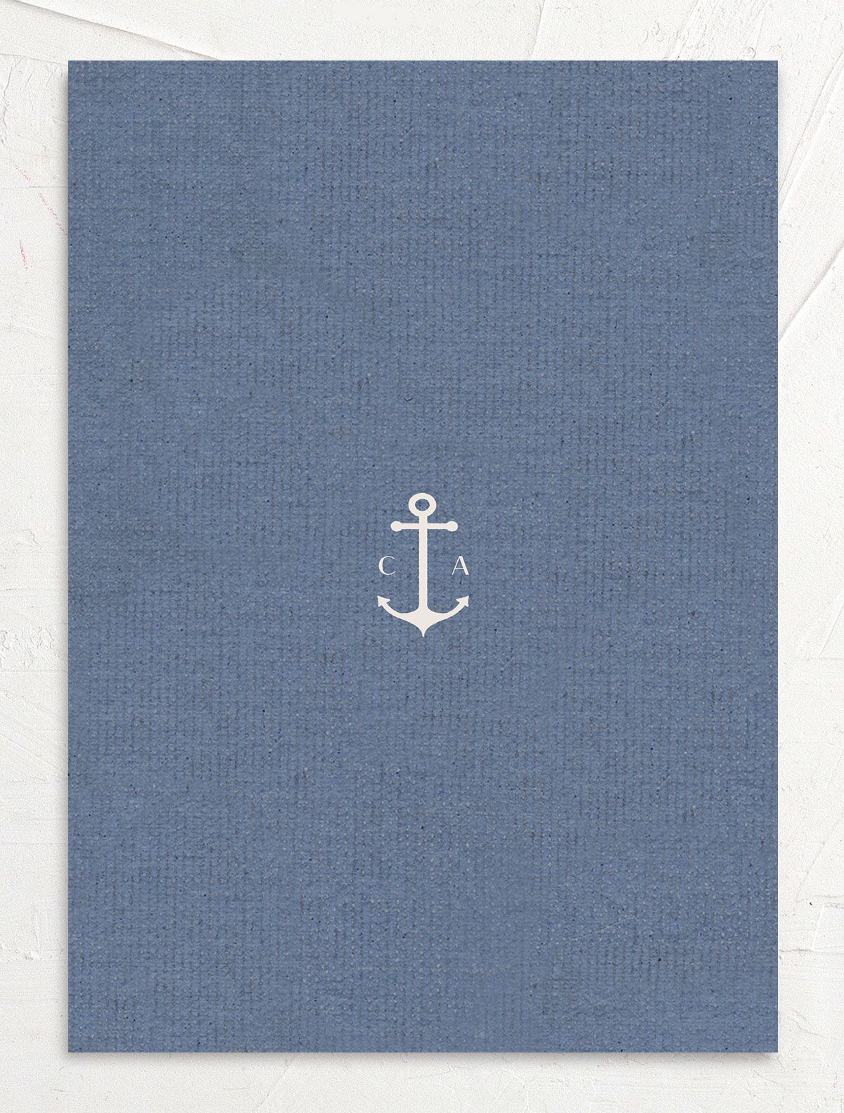 Watercolor Coast Save the Date Cards back in French Blue