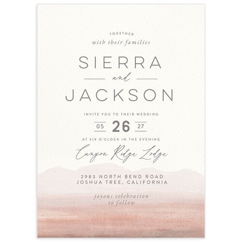 Painted Desert Wedding Invitations - Dusty Rose