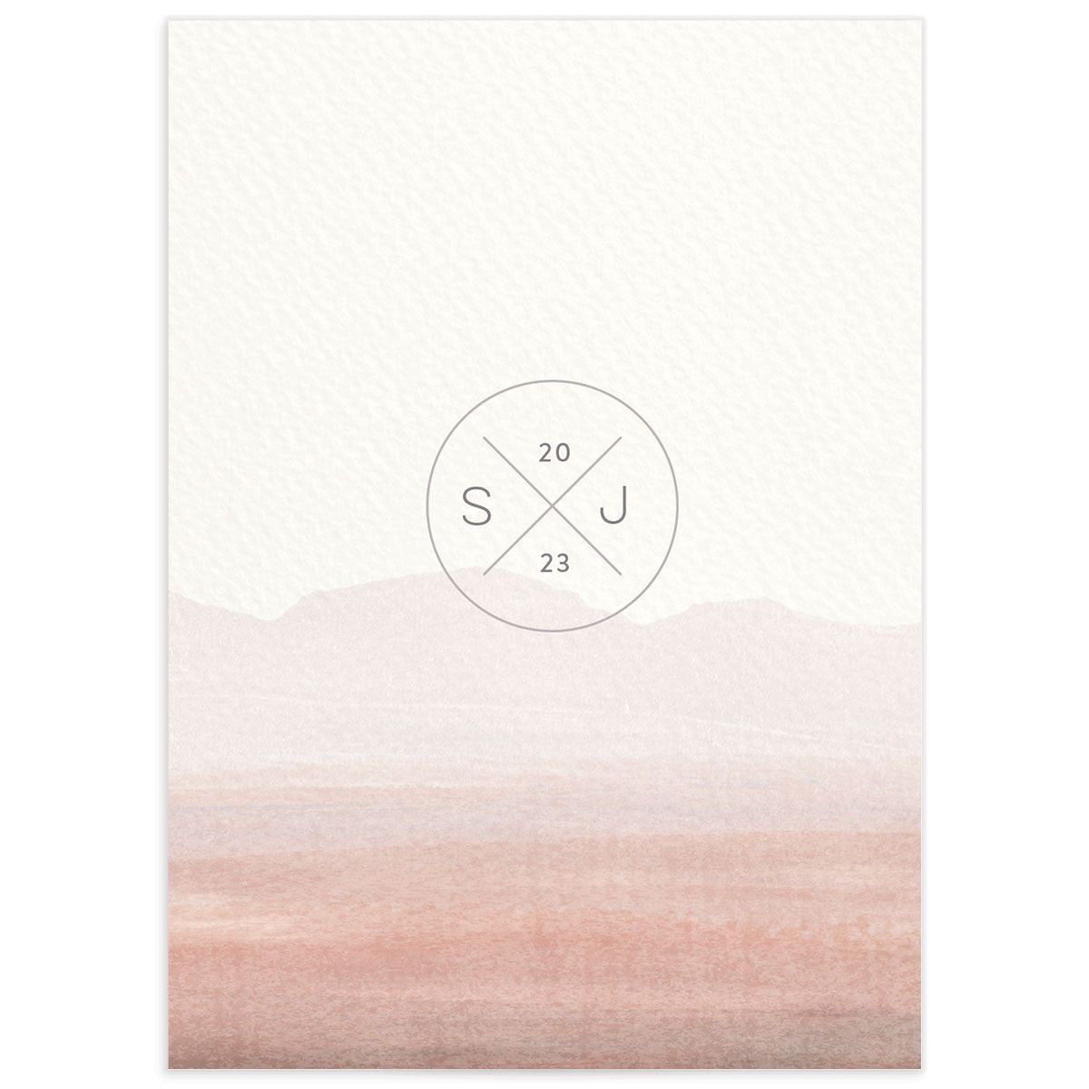 Painted Landscape Wedding Response Cards back in Pink