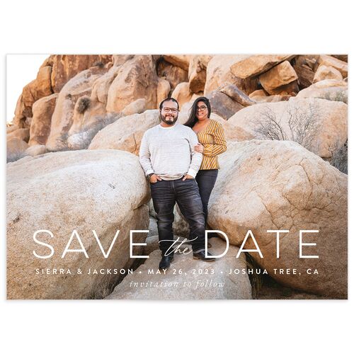 Painted Landscape Save the Date Cards - Rose Pink