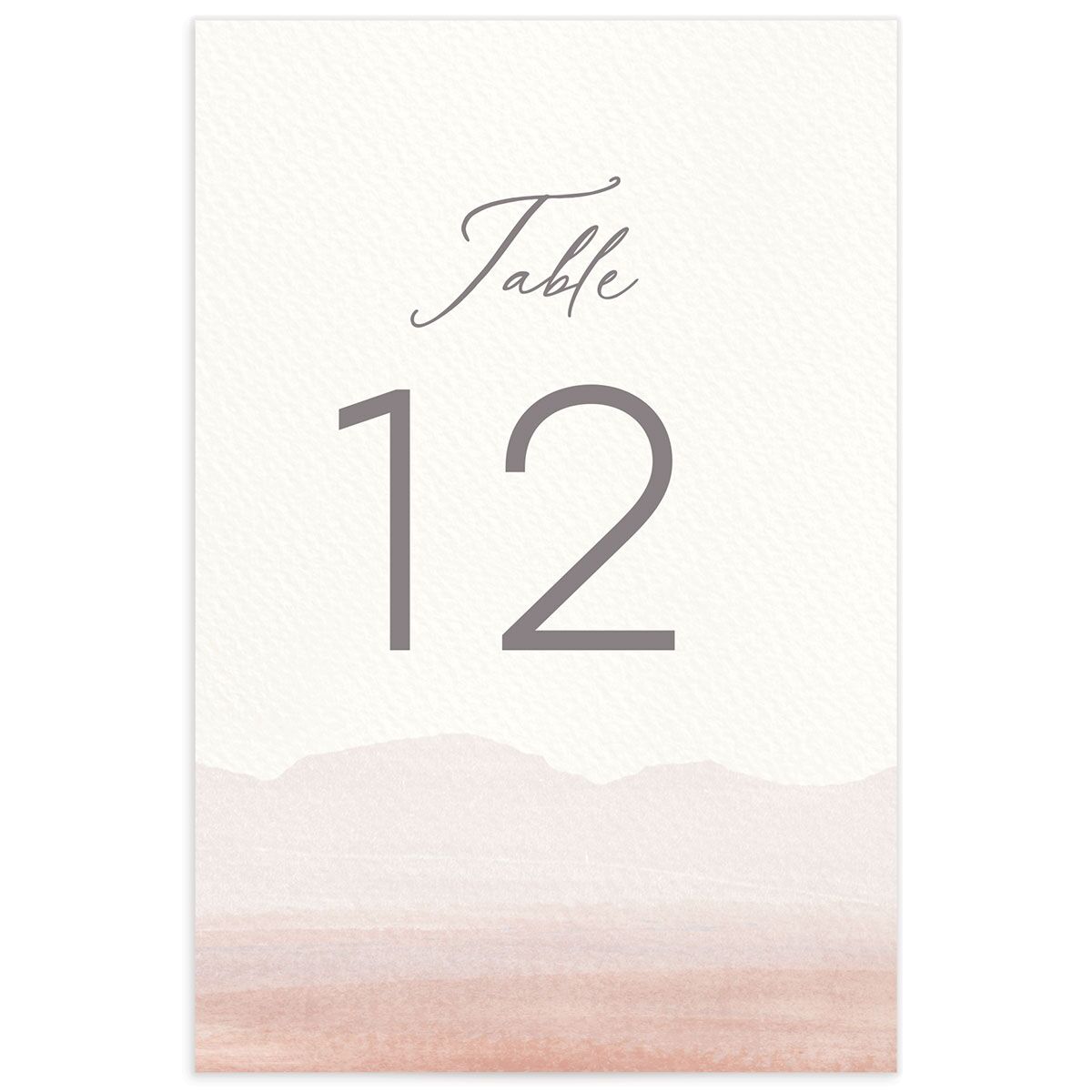 Painted Landscape Table Numbers front in Rose Pink