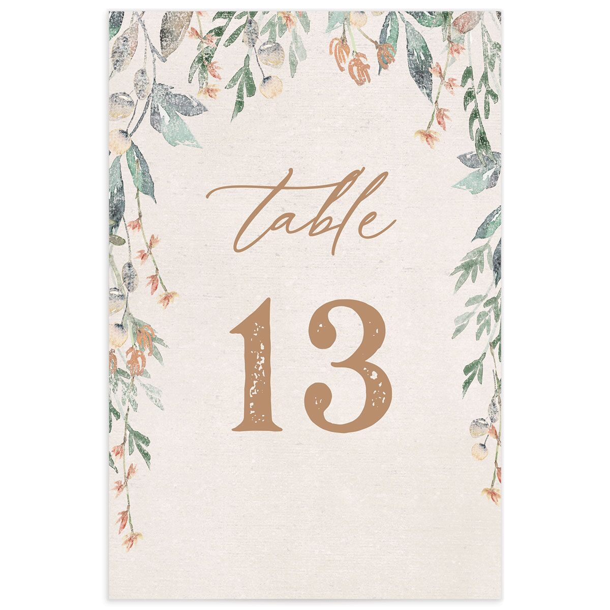 Vintage Vineyard Table Numbers front in Champagne