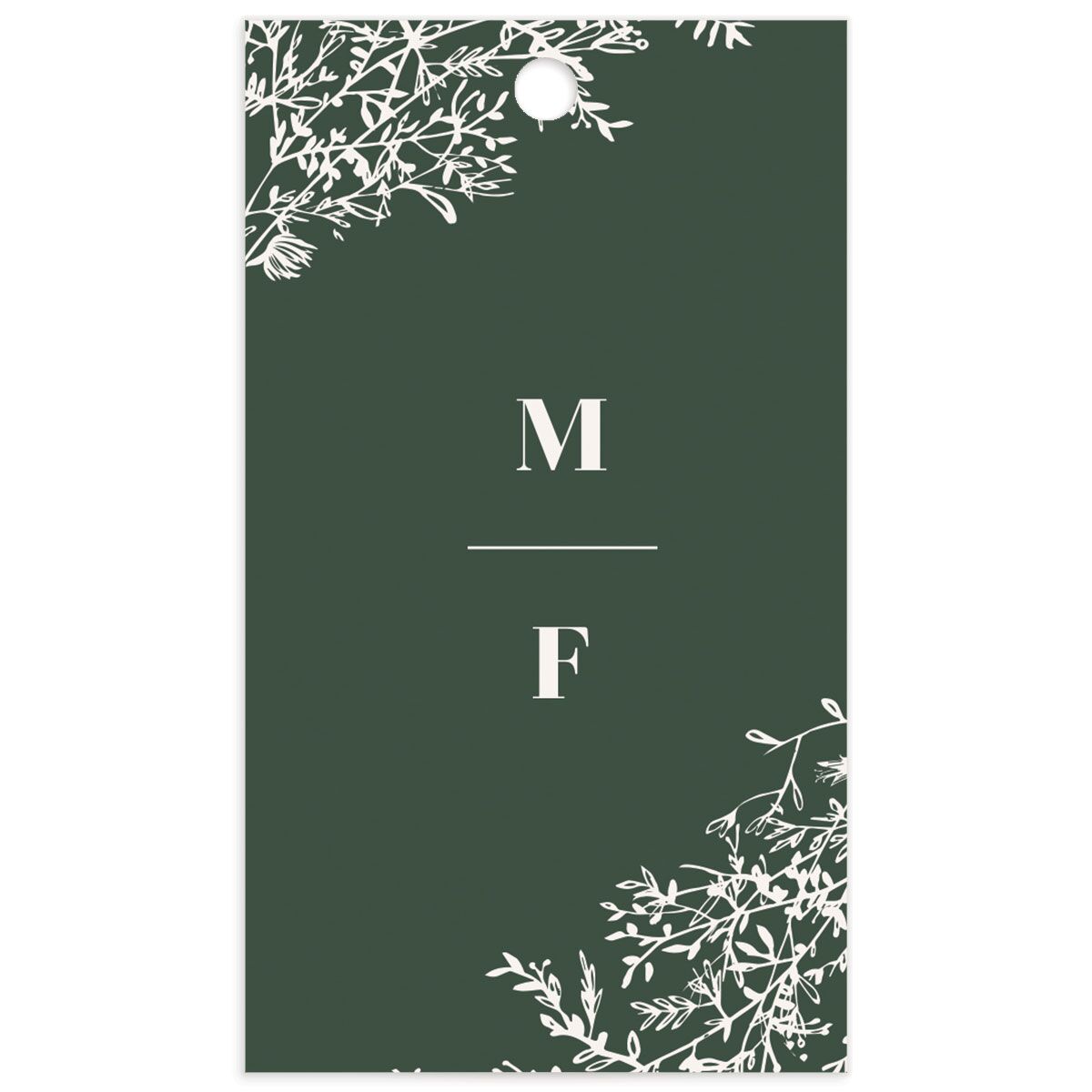 Elegant Branches Wedding Favor Gift Tags back in Jewel Green