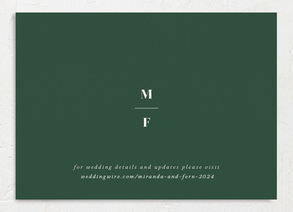 Elegant Branches Save the Date Cards back in Jewel Green