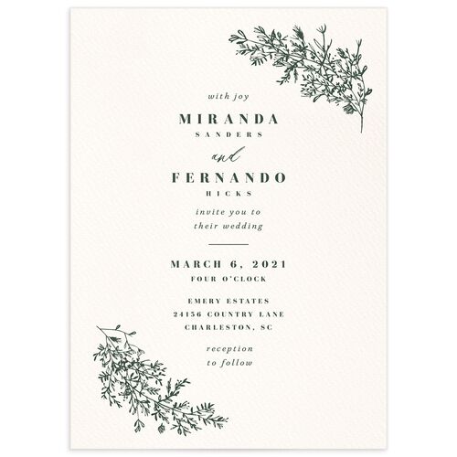 Elegant Branches Wedding Invitations - Jewel Green