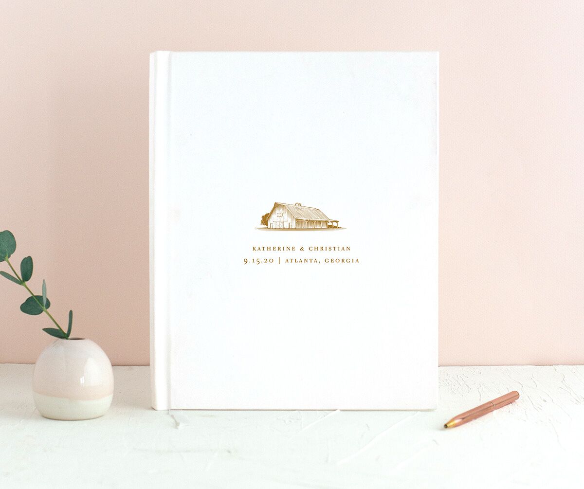 Traditional Landscape Wedding Guest Book front in Dijon
