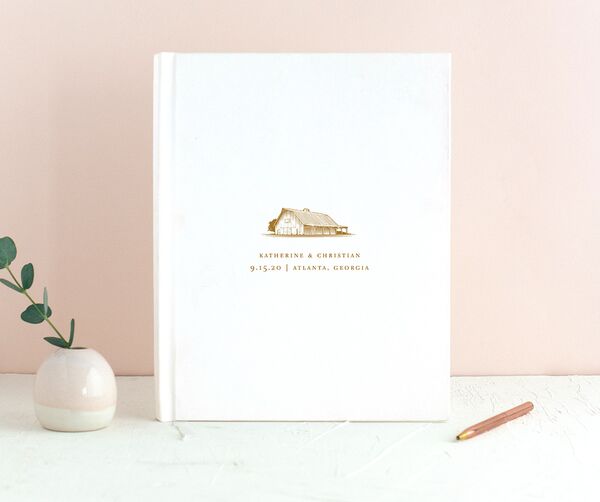 Traditional Landscape Wedding Guest Book front in Dijon