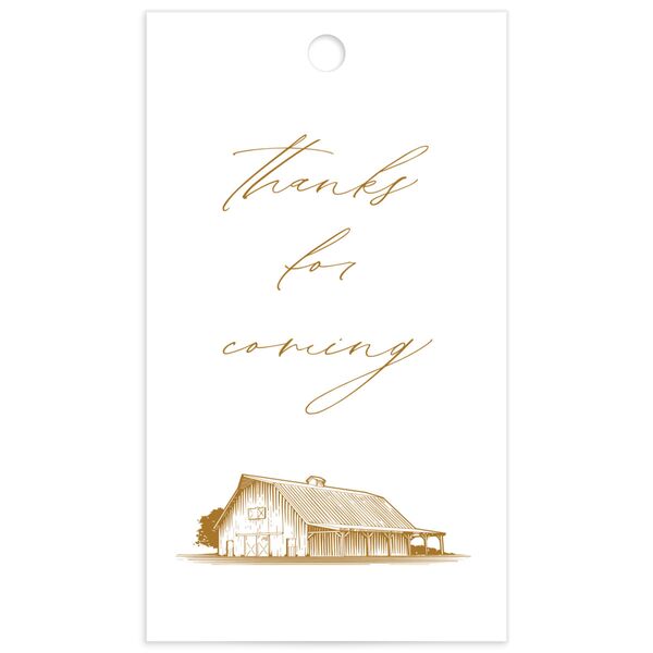 Traditional Landscape Favor Gift Tags front in Gold
