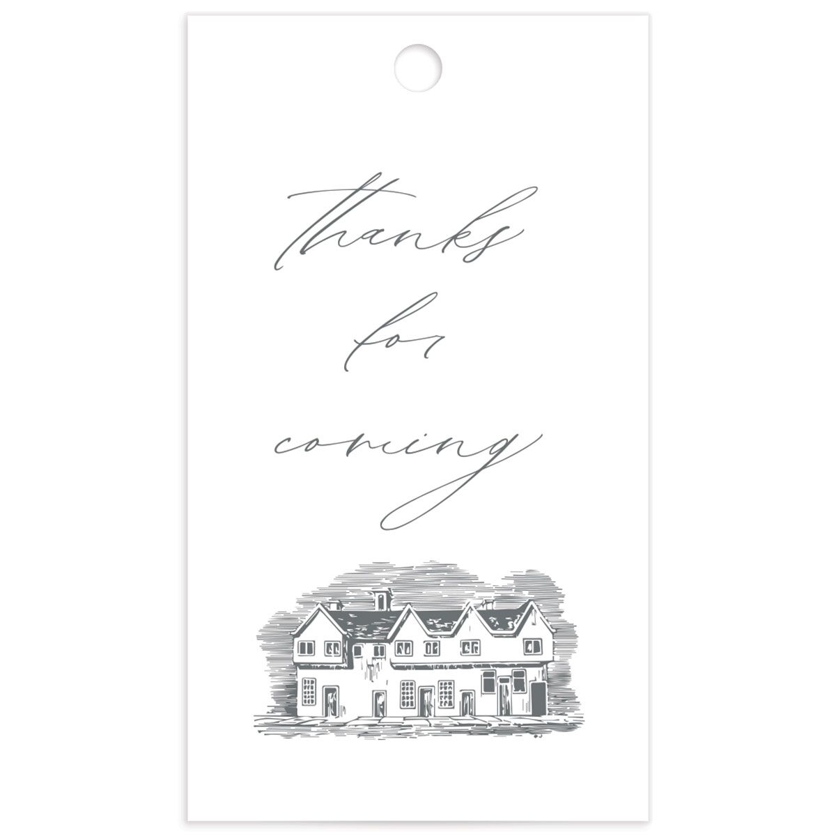 Traditional Landscape Favor Gift Tags front in Silver